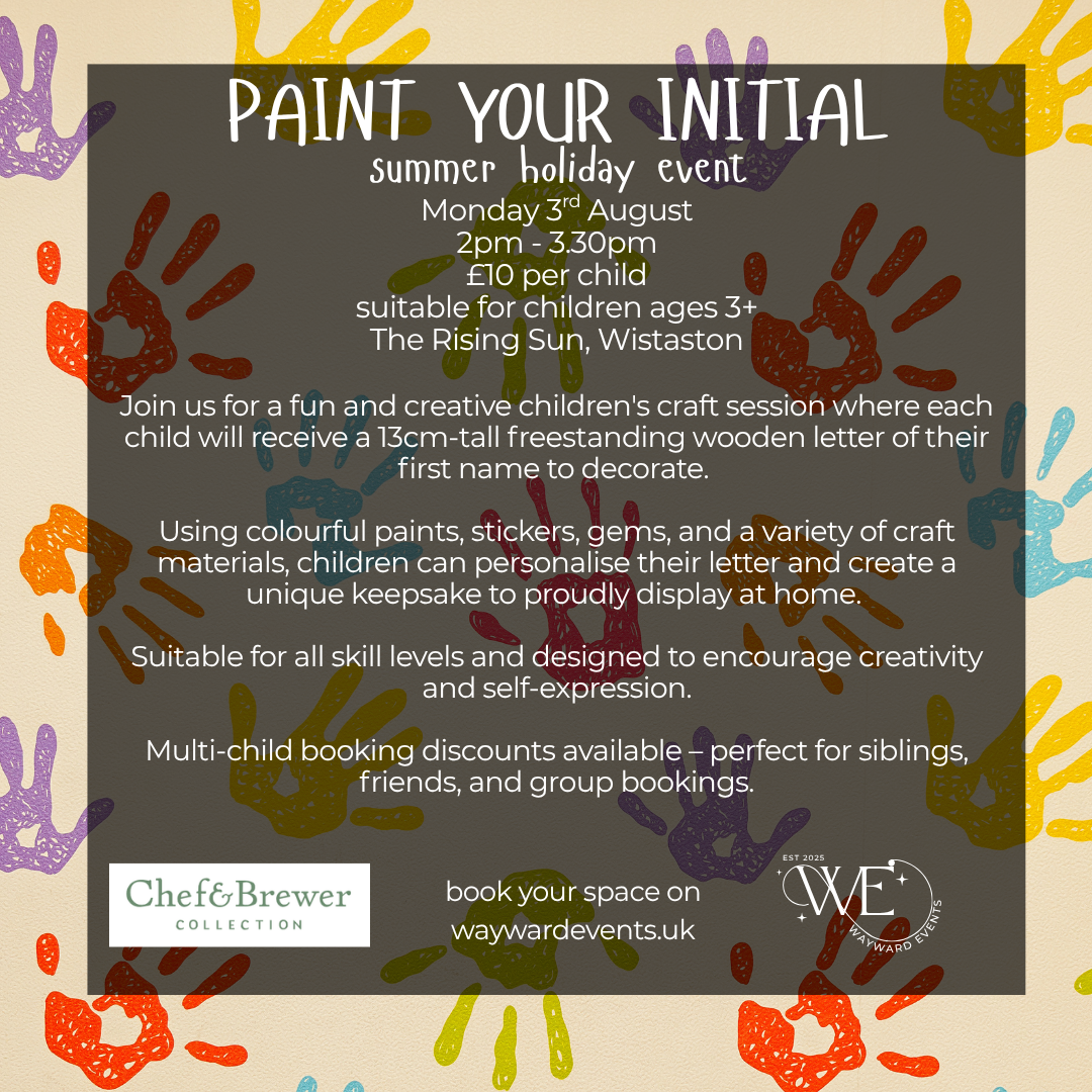 Paint your own Wooden Initial - Children's Event